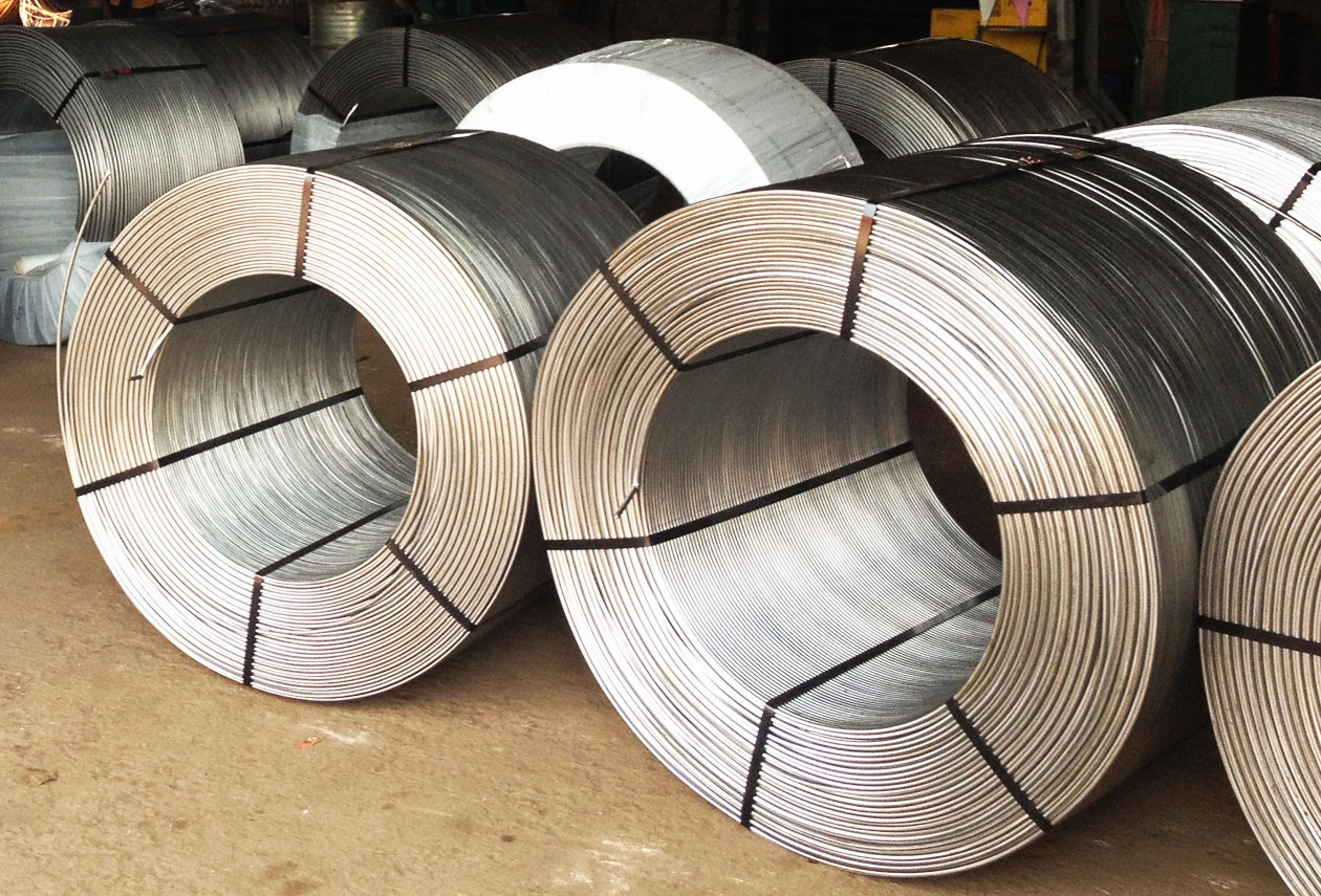 Aluminium and cored wire coils manufactured at Sarthak Metals
